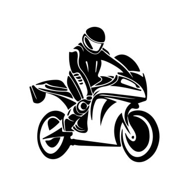 Motosiklet logosu tasarımı. El çizimi tarzında motosiklet tasarımı. 
