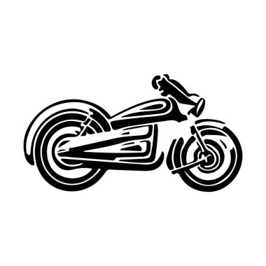 Motosiklet logosu tasarımı. El çizimi tarzında motosiklet tasarımı. 