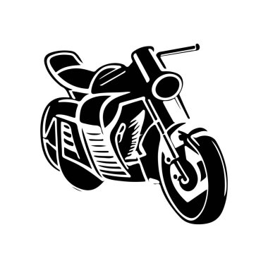 Motosiklet logosu tasarımı. El çizimi tarzında motosiklet tasarımı. 