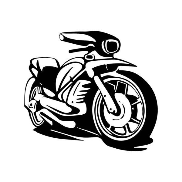 Motorkerékpár Logó Vektor Tervezés Motorkerékpár Tervezése Kézi Rajzolással — Stock Vector