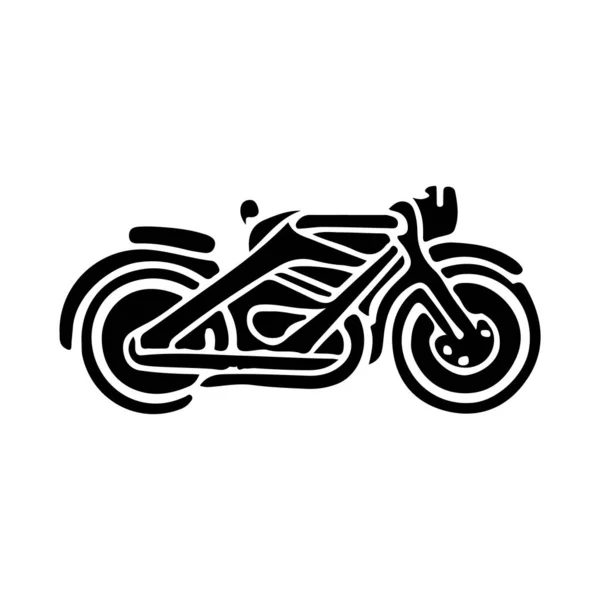 Motorkerékpár Logó Vektor Tervezés Motorkerékpár Tervezése Kézi Rajzolással — Stock Vector