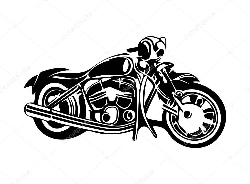 Motorcycle logo vector design. Motorcycle design with hand drawing style.
