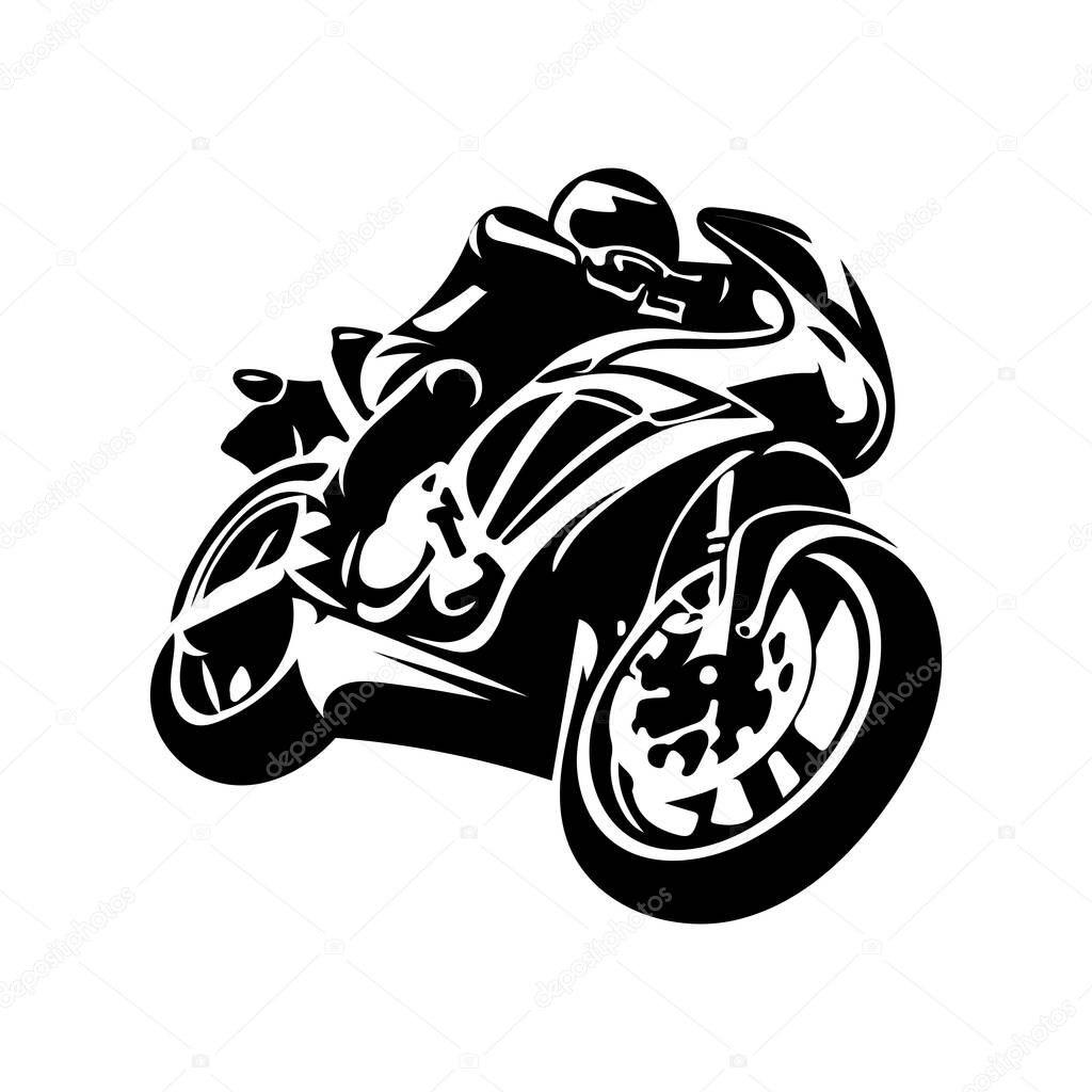 Motorcycle logo vector design. Motorcycle design with hand drawing style.
