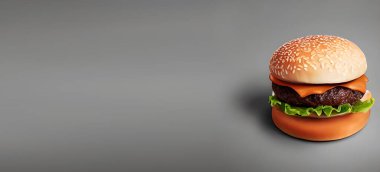 Gurme taze lezzetli ev yapımı hamburger. Izgara gurme hamburger. Amerikan mutfağı Fast food.