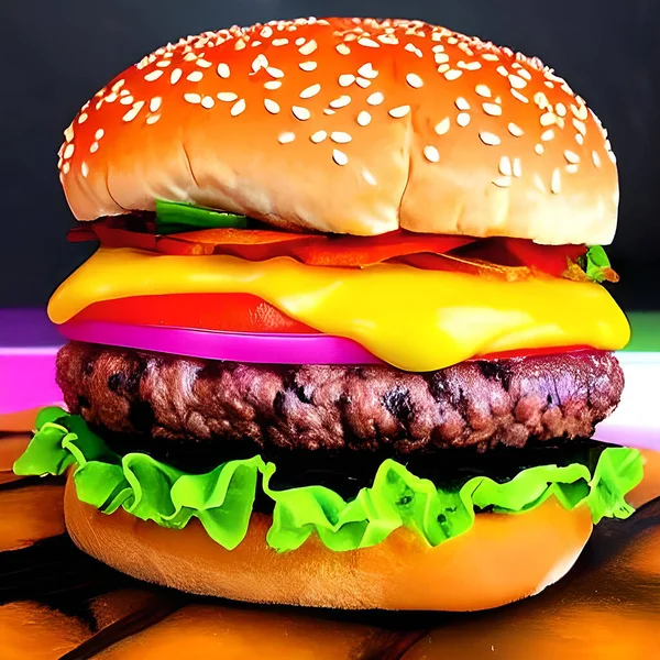 Gourmet Verse Heerlijke Zelfgemaakte Hamburger Gegrilde Gastronomische Hamburger Amerikaanse Keuken — Stockfoto