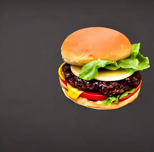 Смачний Домашній Гамбургер Gourmet Гарний Гурман Гамбургер Американська Кухня Швидка — стокове фото