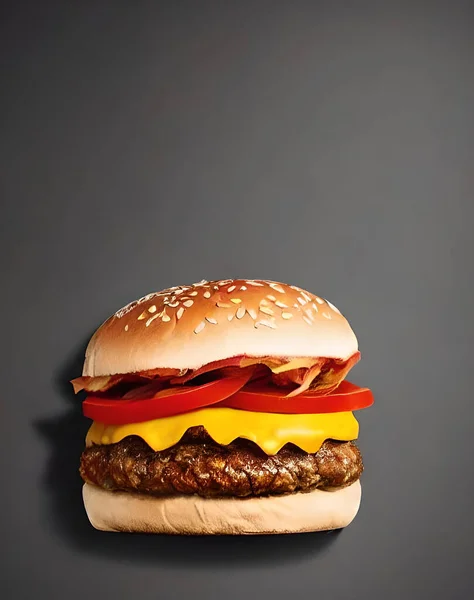 Свіжий Смачний Домашній Чізбургер Смажений Гурман Бургери Котлети Помідорами Салатом — стокове фото