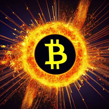 Bitcoin illüstrasyonu. Sayfalar ve web dekorasyonu veya diğer tasarımlar için uygun. E-ticaret kavramı.