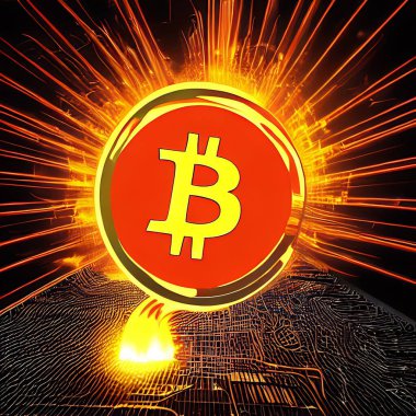 Bitcoin illüstrasyonu. Sayfalar ve web dekorasyonu veya diğer tasarımlar için uygun. E-ticaret kavramı.