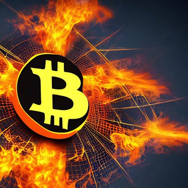 Bitcoin illüstrasyonu. Sayfalar ve web dekorasyonu veya diğer tasarımlar için uygun. E-ticaret kavramı.