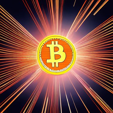 Bitcoin illüstrasyonu. Sayfalar ve web dekorasyonu veya diğer tasarımlar için uygun. E-ticaret kavramı.