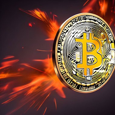 Bitcoin illüstrasyonu. Sayfalar ve web dekorasyonu veya diğer tasarımlar için uygun. E-ticaret kavramı.