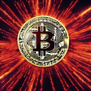 Bitcoin illüstrasyonu. Sayfalar ve web dekorasyonu veya diğer tasarımlar için uygun. E-ticaret kavramı.