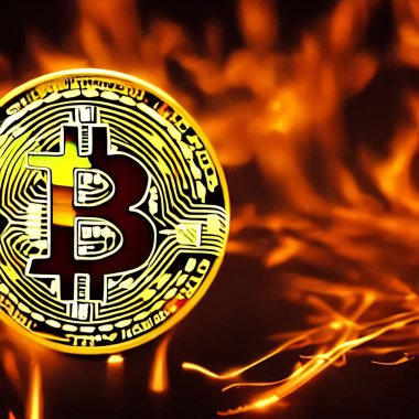 Bitcoin illüstrasyonu. Sayfalar ve web dekorasyonu veya diğer tasarımlar için uygun. E-ticaret kavramı.