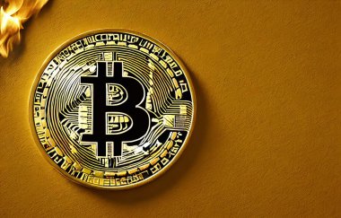 Bitcoin illüstrasyonu. Sayfalar ve web dekorasyonu veya diğer tasarımlar için uygun. E-ticaret kavramı.