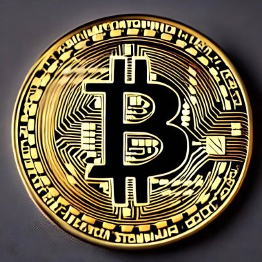 Bitcoin illüstrasyonu. Sayfalar ve web dekorasyonu veya diğer tasarımlar için uygun. E-ticaret kavramı.