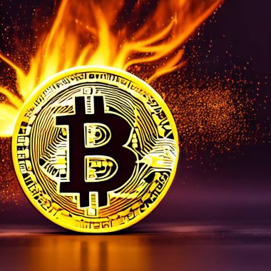 Bitcoin illüstrasyonu. Sayfalar ve web dekorasyonu veya diğer tasarımlar için uygun. E-ticaret kavramı.