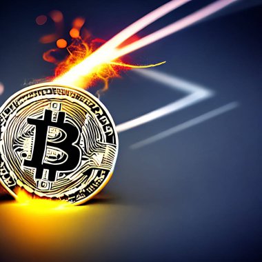 Bitcoin illüstrasyonu. Sayfalar ve web dekorasyonu veya diğer tasarımlar için uygun. E-ticaret kavramı.