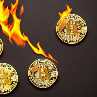 Bitcoin illüstrasyonu. Sayfalar ve web dekorasyonu veya diğer tasarımlar için uygun. E-ticaret kavramı.