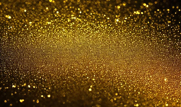 金光闪闪 黑色背景上的金光闪闪 神奇的金粉和闪光 新年快乐的概念 金色的雨落金彩灯摘要 — 图库照片