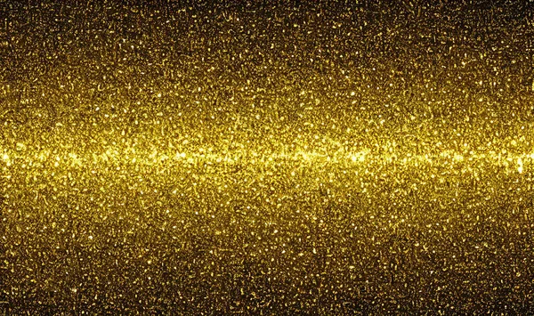 Gold glitter, gold particles on black background, Magic gold dust and glare. Happy new year holiday concept. Golden rain. Abstract falling golden lights.