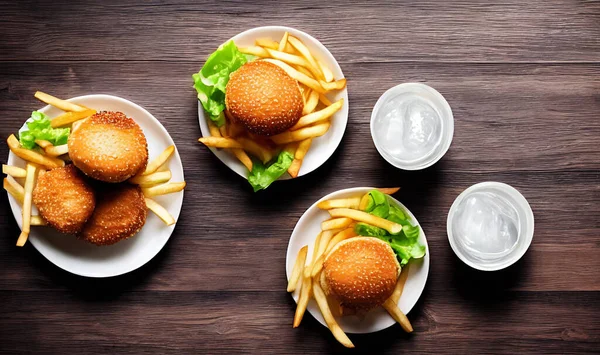 Kuřecí Burger Pikantní Reklama Smažené Kuře Gurmánské Čerstvé Lahodné Koncept — Stock fotografie