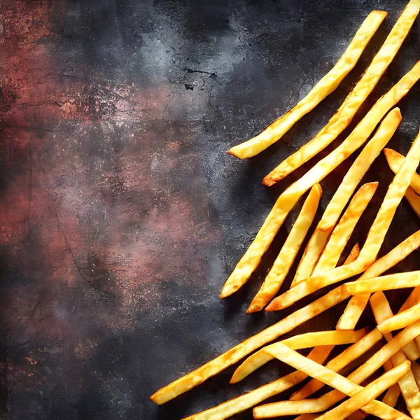 stock image Delicious hot and crispy fried potatoes. Fast food and restaurant products. Yummy golden french fries as background.