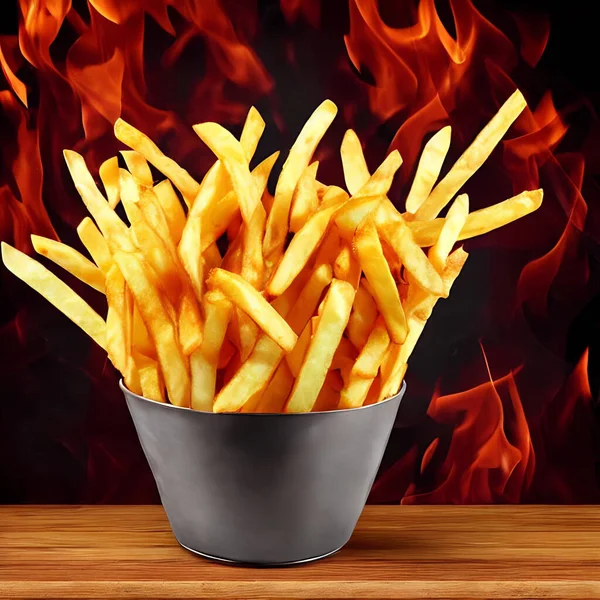 Köstliche Heiße Und Knusprige Bratkartoffeln Fast Food Und Restaurantprodukte Leckere — Stockfoto