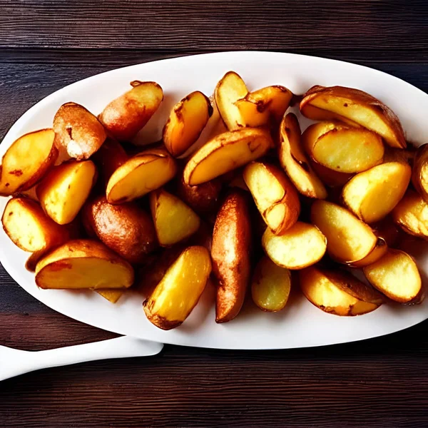 美味的热而脆的油炸土豆 快餐和餐馆产品 美味的金黄色薯条为背景 — 图库照片