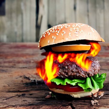 Gurme taze lezzetli ev yapımı hamburger. Izgara gurme hamburger. Amerikan mutfağı Fast food.