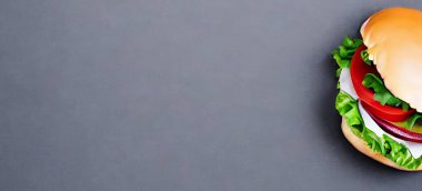 Gurme taze lezzetli ev yapımı hamburger. Izgara gurme hamburger. Amerikan mutfağı Fast food.