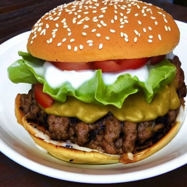 Hamburger Maison Délicieux Frais Gastronomique Hamburger Gastronomique Grillé Cuisine Américaine — Photo