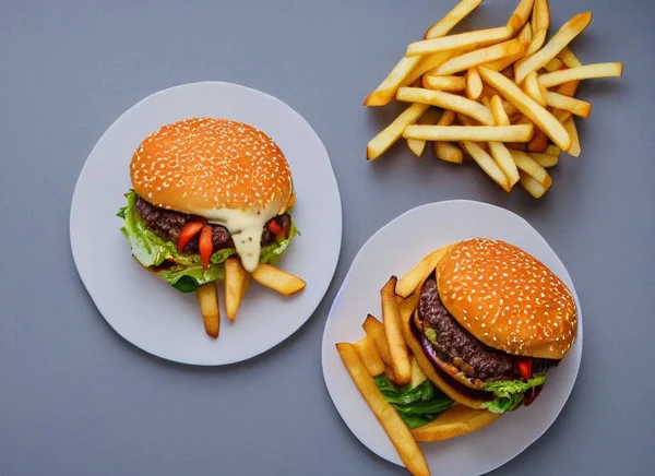 메트가 맛있는 햄버거 호리병박 햄버거 미국의 패스트푸드 — 스톡 사진