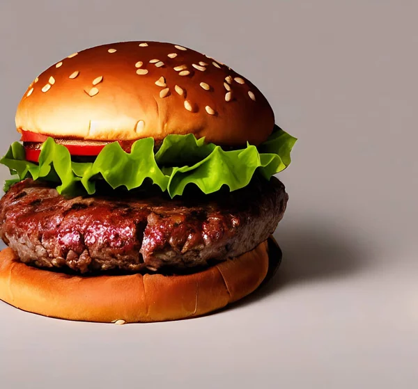 Смачний Домашній Гамбургер Gourmet Гарний Гурман Гамбургер Американська Кухня Швидка — стокове фото