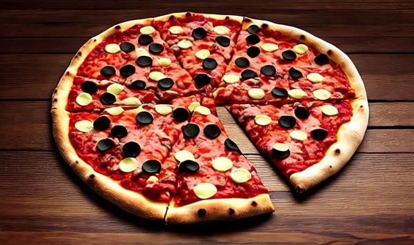 - Pizza. Geleneksel İtalyan mutfağı fast food. Gurme taze lezzetli ev yapımı pizza. Avrupa yemeği. Pizzacılar ve restoranlar için broşür ve poster.