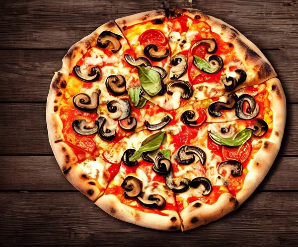 Pizza Cocina Italiana Tradicional Comida Rápida Gourmet Fresca Deliciosa Pizza — Foto de Stock