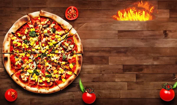 Pizzę Tradycyjne Dania Kuchni Włoskiej Fast Food Smakosz Świeże Pyszne — Zdjęcie stockowe