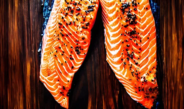 Izgara Somon Sağlıklı Yemek Sıcak Balık Yemeği Baharatlı Taze Izgara — Stok fotoğraf