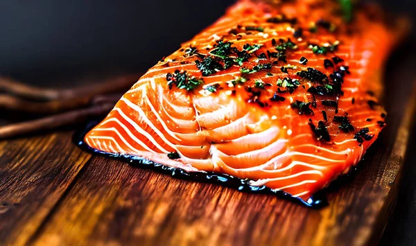 Izgara Somon Sağlıklı Yemek Sıcak Balık Yemeği Baharatlı Taze Izgara — Stok fotoğraf
