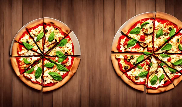 Pizza Traditionelle Italienische Küche Fast Food Gourmet Frische Köstliche Hausgemachte — Stockfoto