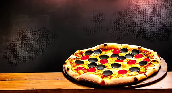 Пицца Традиционная Итальянская Кухня Быстрого Питания Изысканные Свежие Вкусные Домашние — стоковое фото