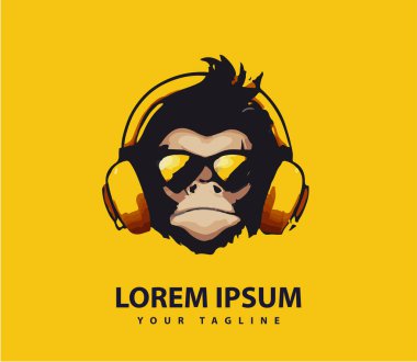 Müthiş havalı maymun logosu tasarımı.