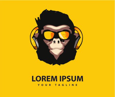 Müthiş havalı maymun logosu tasarımı.