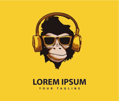 Müthiş havalı maymun logosu tasarımı.