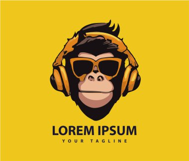 Müthiş havalı maymun logosu tasarımı.