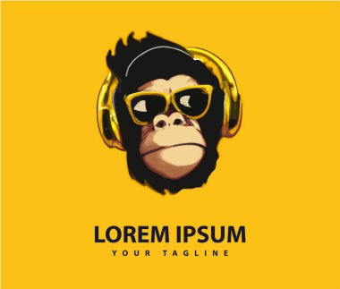 Müthiş havalı maymun logosu tasarımı.