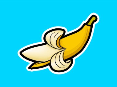 Muz Düz Tasarım Meyve Simgesi. Vektör.