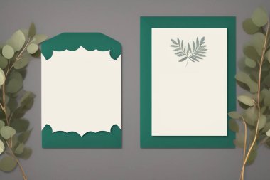 Mektup için ya da dalları ve yaprakları olan bir düğün davetiyesi için. Doğal ışık ve gölge örtüsü. Düz yatıyordu, Doğal ışık ve gölge.