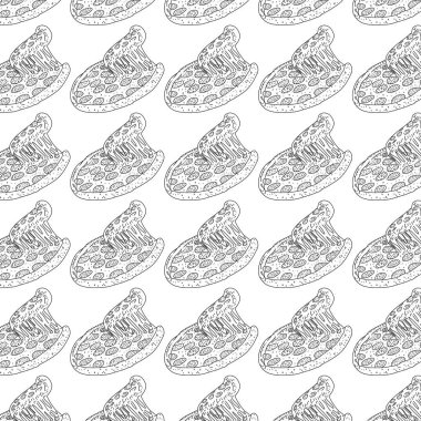 Vector seamless pizza pattern.