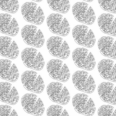Vector seamless pizza pattern.